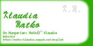 klaudia matko business card